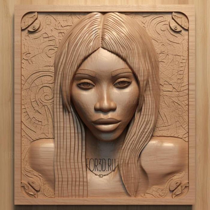 Nicki Minaj 3 stl model for CNC